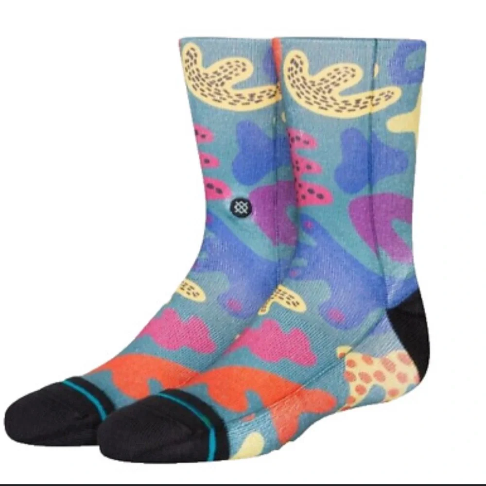 2x NWT STANCE Kids' Lg Wade Collection Casual Socks Colorful & Palm tree print